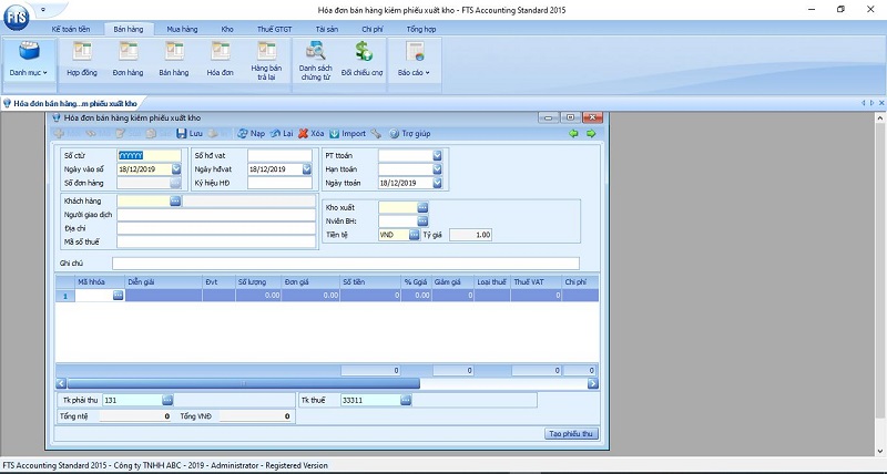 Phần mềm kế toán FTS Accounting Standard