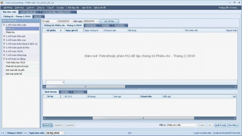 Phần mềm kế toán TONY