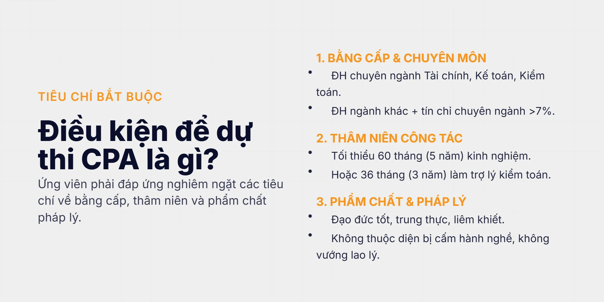 Điều kiện được thi chứng chỉ cpa