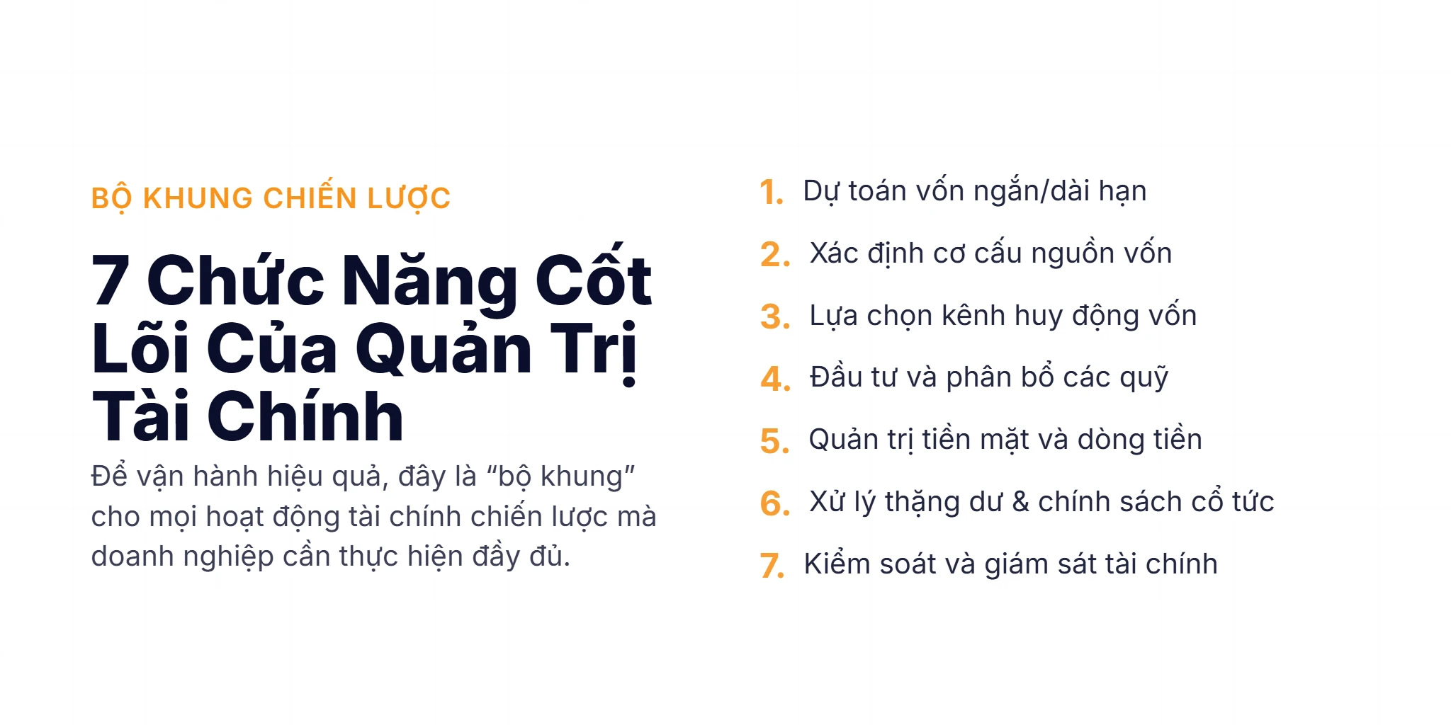 7 chức năng cốt lõi của quản trị tài chính