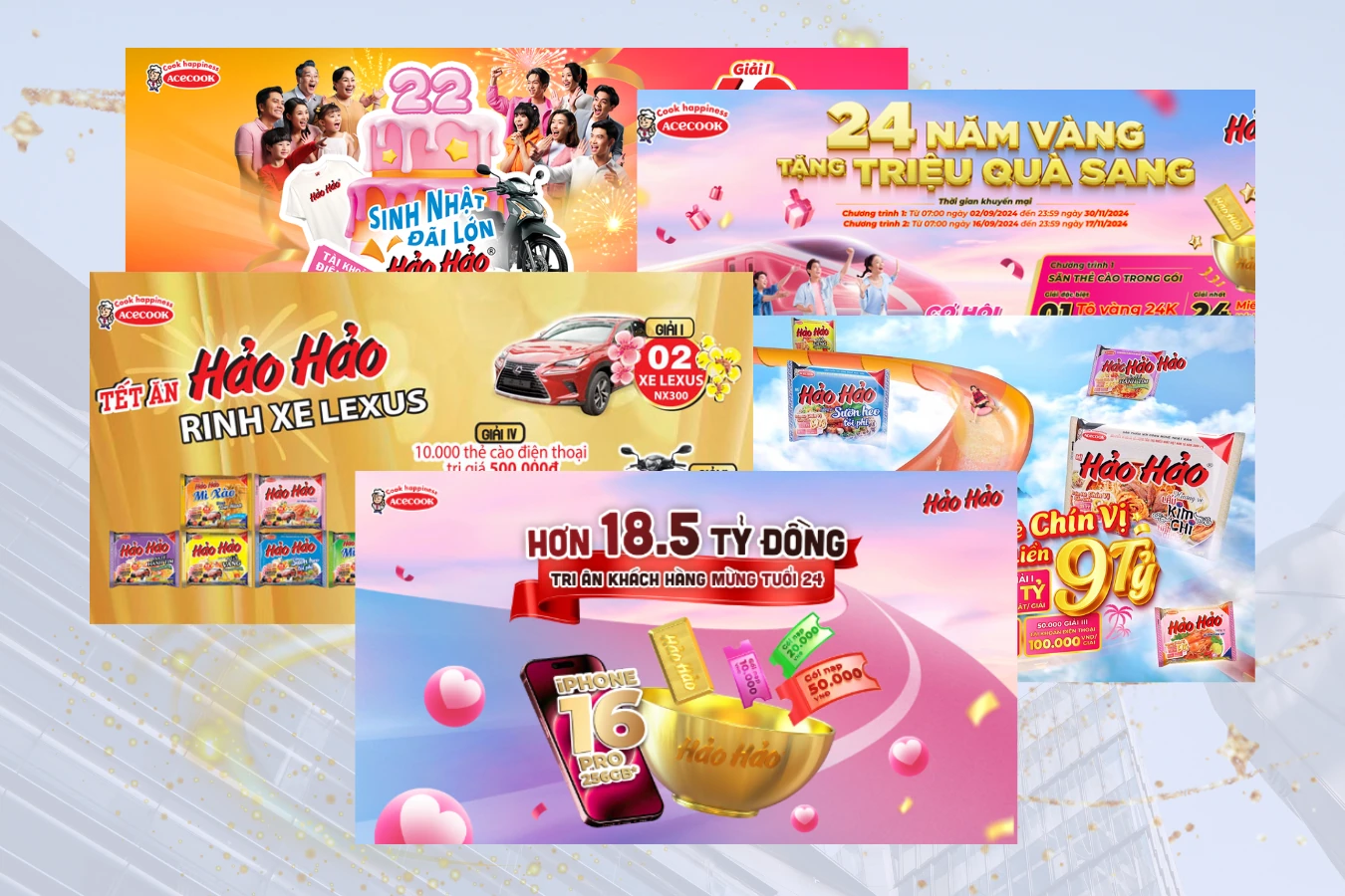 Các chương trình khuyến mãi cào và bốc thăm trúng thưởng trong mỗi gói mì