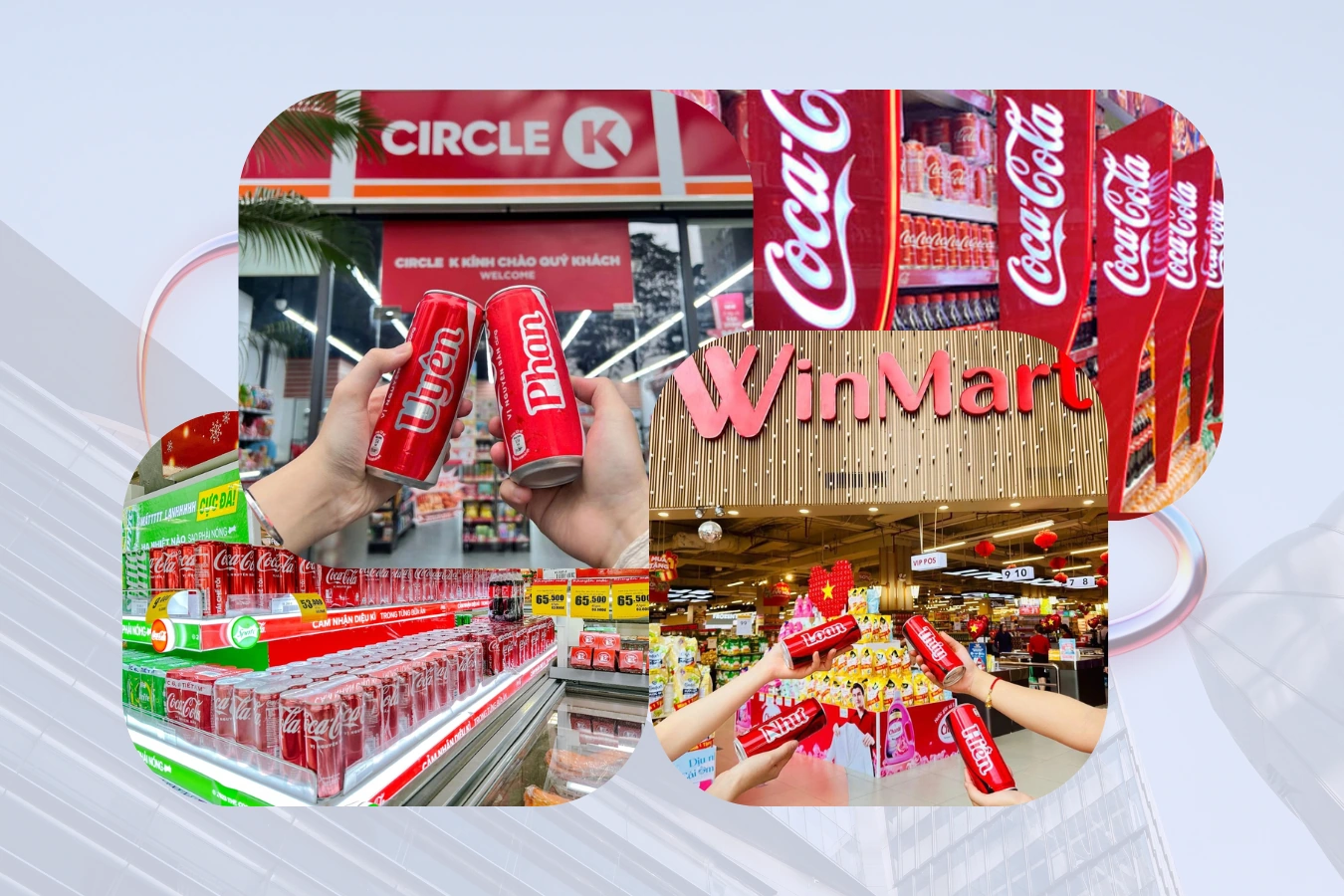 Coca Cola bao phủ chuỗi siêu thị lớn, chuỗi cửa hàng tiện lợi, trung tâm thương mại.