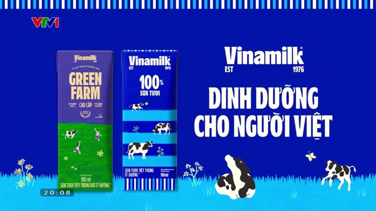 Quảng cáo của Vinamilk phát sóng trên VTV