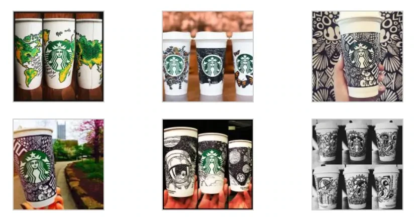 Starbucks mời gọi khách hàng sáng tạo bằng cách vẽ lên những chiếc cốc giấy trắng của hãng