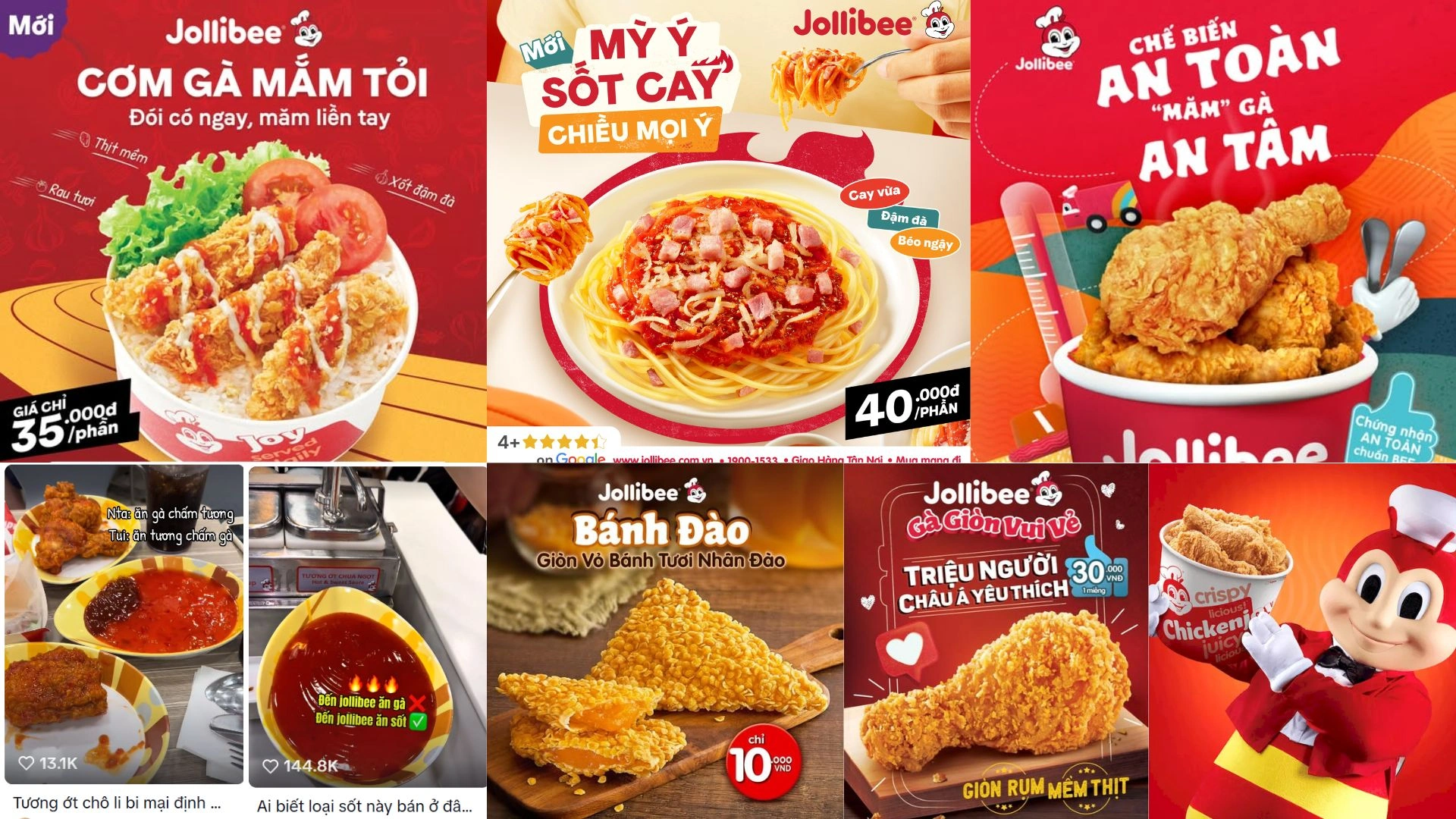 Ví dụ minh họa các sản phẩm nổi bật của Jollibee