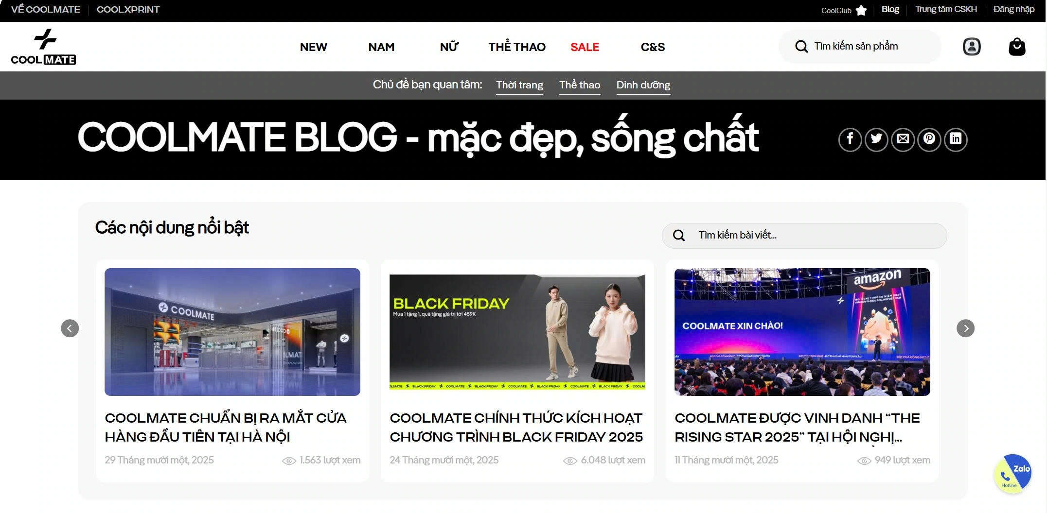 Trang blog của Coolmate