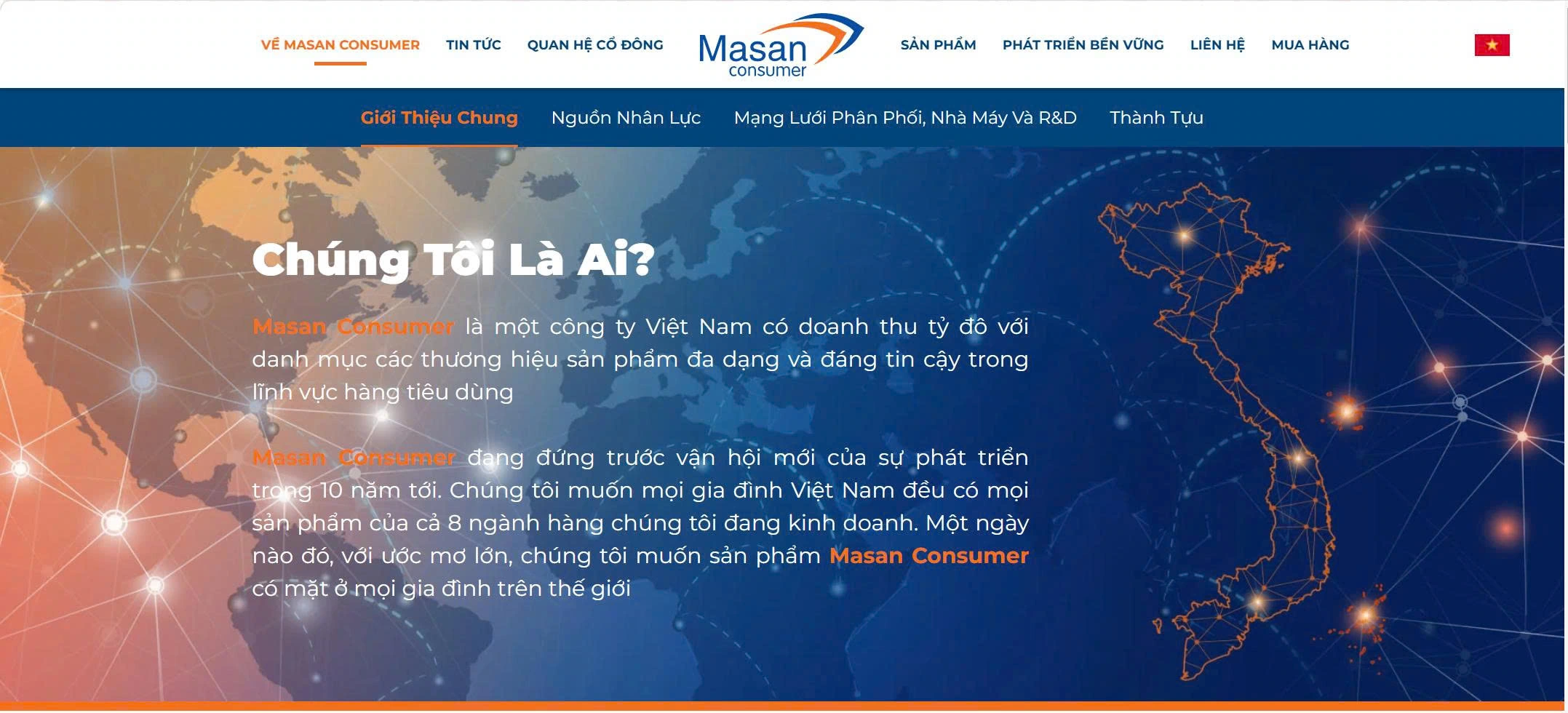 Giới thiệu về Masan Consumer trên Website chính thức 