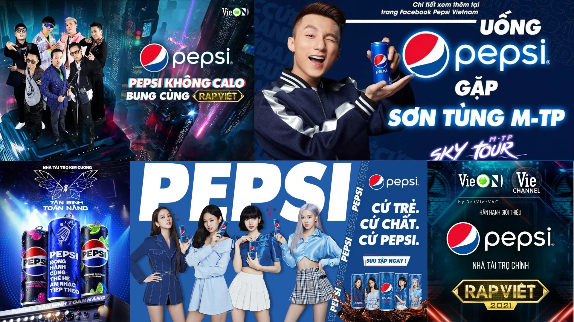 Pepsi tích cực hợp tác cùng người nổi tiếng và các chương trình truyền hình